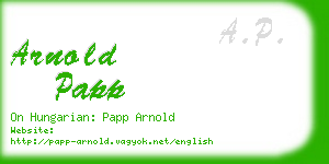 arnold papp business card